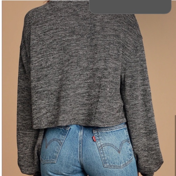 Lulus grey turtleneck top - Picture 4 of 8